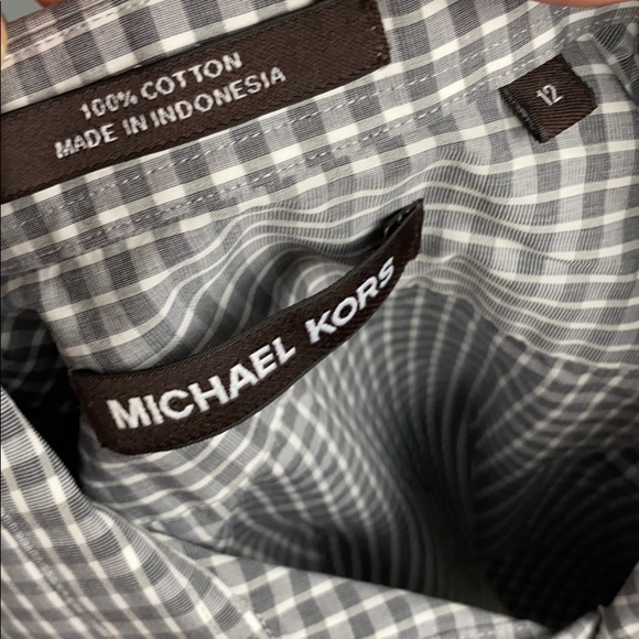 Michael Kors Gray Plaid Button Down Dress Shirt - Picture 8 of 8